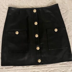 L’AGENCE Truman Snap Faux Leather Miniskirt size 4